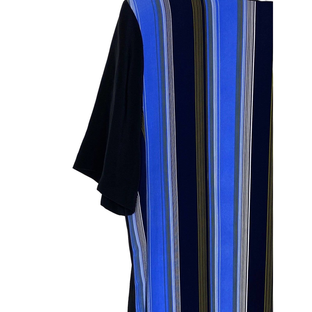 Diane Von Furstenberg Womens‎ Striped Silk Shift Dress 10 Short Sleeve Keyhole - Picture 2 of 10